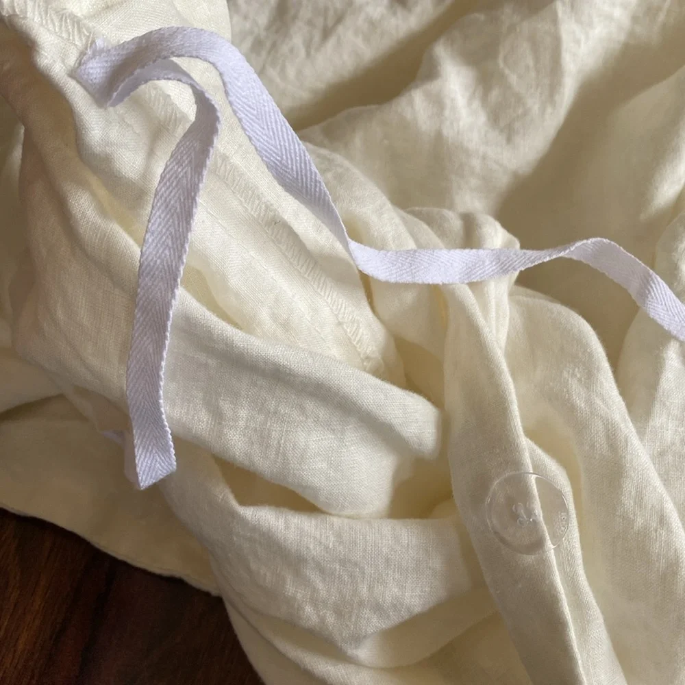 Quince 100% Linen Full/Queen Duvet Color In Natural Beige